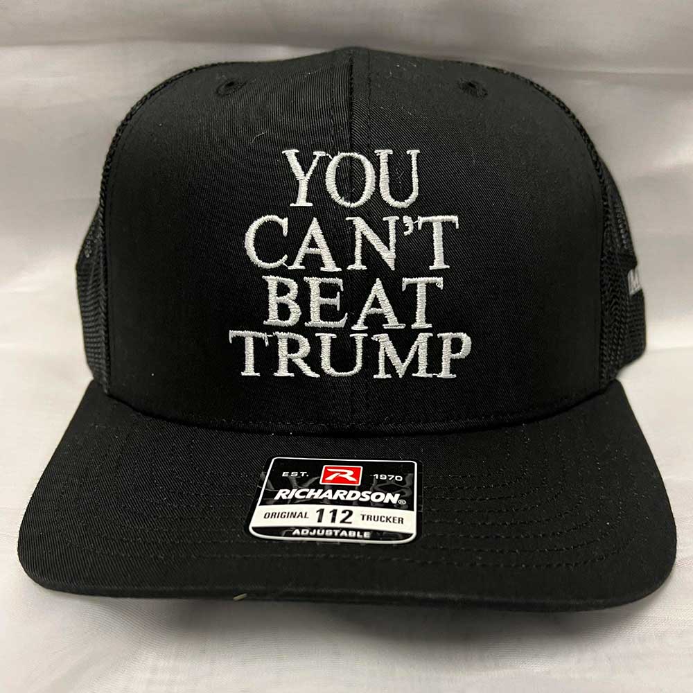YOU CANT BEAT TRUMP - TRUCKER HAT - BLACK