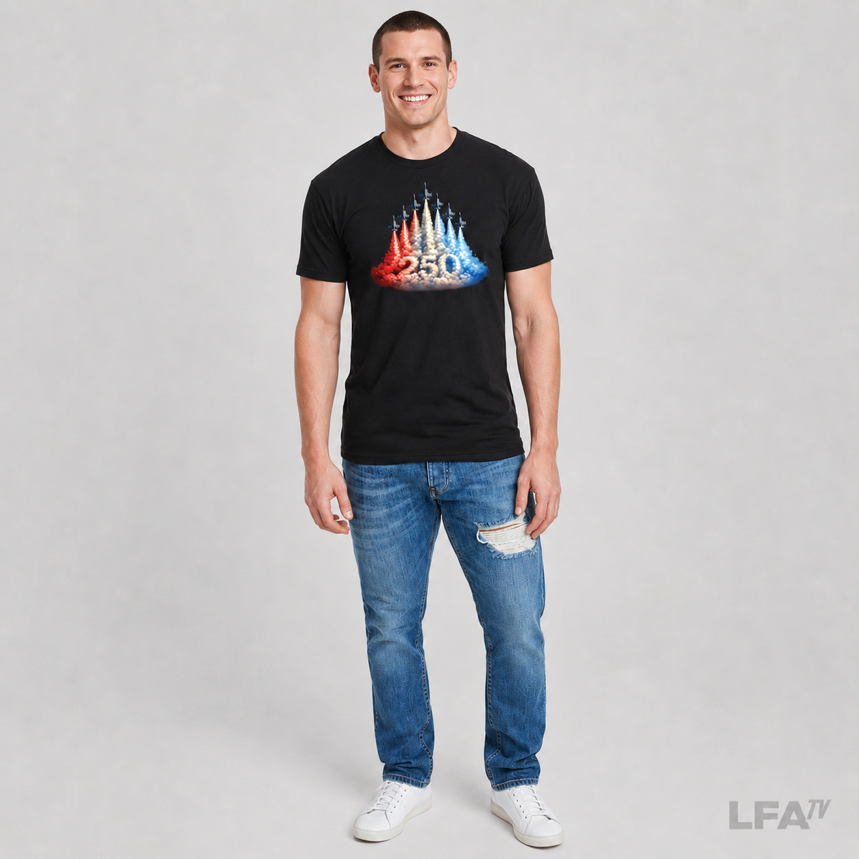AMERICA 250TH JETS FLYING - MENS TSHIRT - America's 250th exclusive