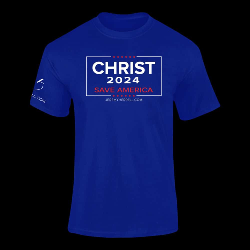 NEW! CHRIST 2024 - SAVE AMERICA T-SHIRT - ROYAL BLUE (UNISEX)