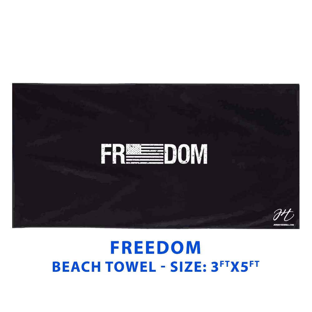 FREEDOM - BEACH TOWEL 3x5 - BLACK