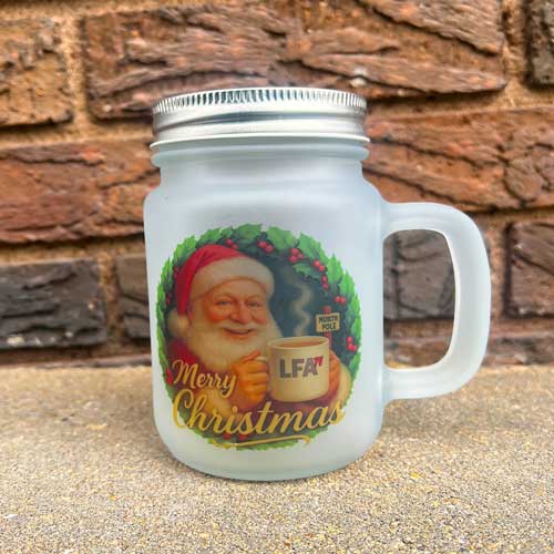 LFA Christmas Frosted Mason Jar Mug - Limited Edition